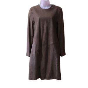 Calvin Klein Olive Green Leather Dress 12